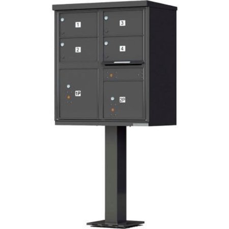 FLORENCE MFG CO Vital Cluster Box Unit, 4 Mailboxes & 2 Parcel Lockers, Dark Bronze 1570-4T5DBAF